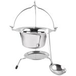 Tálalókészlet, MagicHome, mini bogrács állvánnyal és merőkanállal, 17 cm, 800 ml, rozsdamentes acél