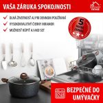 Lábas, MagicHome Black Marble Line, 20 cm, 2,2 l, fekete, fedővel, tapadásmentes, 3 rétegű márványbevonat, indukciós alj, mosogatógépben mosható