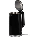 Vízforraló, MagicHome Blackira, 1700 ml, fekete, 1850–2200 W, gyorsforraló, rejtett fűtőszál, 360°-os talp, vízkőszűrő, automatikus kikapcsolás, üresjárat és túlmelegedés elleni védelem