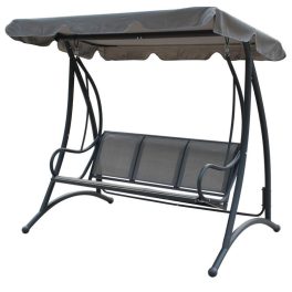   LENOX 3 személyes hintaágy - sötétszürke - 194x119x170cm