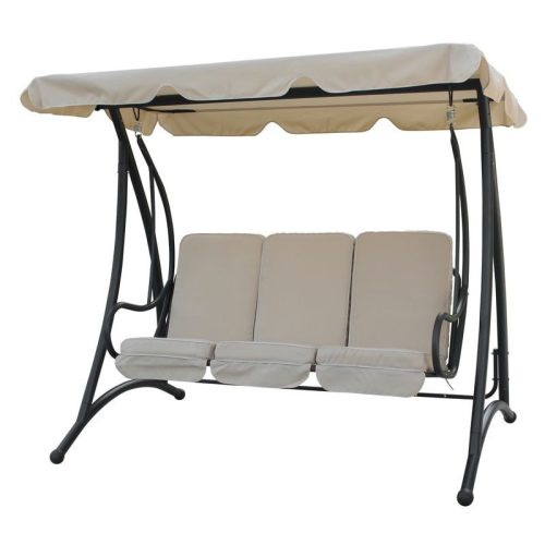 QENA 3 személyes hintaágy - bézs - 201x123x172cm