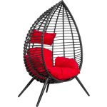 CANOONA kosárfotel - fekete-piros