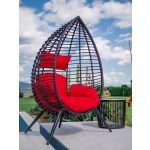 CANOONA kosárfotel - fekete-piros