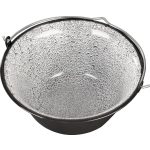 Bogrács, MagicHome, 12 l, 39,8 × 18 cm, fekete-szürke, zománcozott acél, gulyáshoz, nyílt tűzre akasztható, fedő nélkül