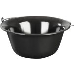 Bogrács, MagicHome, 12 l, 39,8 × 18 cm, fekete, zománcozott acél, gulyáshoz, nyílt tűzre akasztható, fedő nélkül