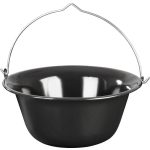 Bogrács, MagicHome, 12 l, 39,8 × 18 cm, fekete, zománcozott acél, gulyáshoz, nyílt tűzre akasztható, fedő nélkül