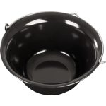 Bogrács, MagicHome, 12 l, 39,8 × 18 cm, fekete, zománcozott acél, gulyáshoz, nyílt tűzre akasztható, fedő nélkül