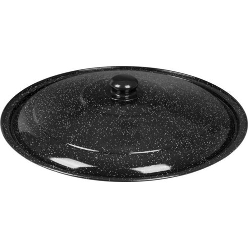 Fedő bográcshoz, MagicHome, 12 l, 39 cm, fényes fekete, zománcozott acél, hőálló, könnyen tisztítható