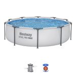 BESTWAY Steel Pro Max csővázas medence szett, 305 x 76 cm, papírszűrős, vízkapacitás 4678 l (56408)