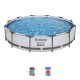 BESTWAY Steel Pro Max csővázas medence szett, 366 x 76 cm, papírszűrős, vízkapacitás 6473 l (56416)