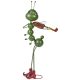 Kerti dekoráció, MagicHome Mecco, hangya hegedűvel, zöld, 27 x 17 x 68 cm, fém