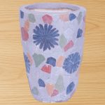 Kerámia virágcserép, MagicHome, szürke, mozaikkal díszített, átmérő: 20,5 cm, magasság: 28 cm, kézzel kirakott minták, kerek