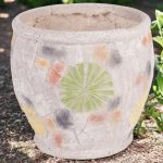 Kerámia virágcserép, MagicHome, mozaikkal díszített, átmérő: 27,5 cm, magasság: 25 cm, kézzel kirakott minták, kerek