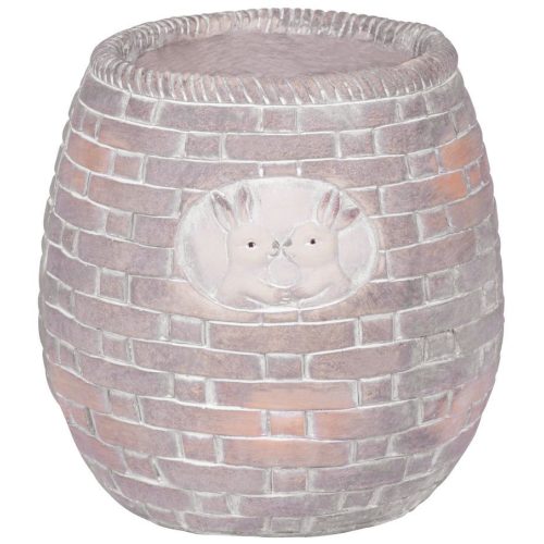 Kerámia virágcserép, MagicHome, barna, mozaikkal díszített, átmérő: 25 cm, magasság: 25 cm, kerek