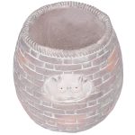 Kerámia virágcserép, MagicHome, barna, mozaikkal díszített, átmérő: 25 cm, magasság: 25 cm, kerek