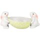 Kerti dekoráció, MagicHome, nyuszik tojástartóval, fehér, 12 x 26,5 x 11 cm, kerámia, asztali