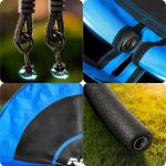 Fészekhinta, Neo-Sport Swingo, fekete/kék, átmérő: 115 cm, vízálló, állítható kötélmagasság: 137-179 cm, acél váz, párnázott, Oxford 600D poliészter, teherbírás: 150 kg, kerek