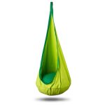 Gyerek függőfotel, Neo-Sport Kokon, zöld, átmérő: 55 cm, magasság: 140 cm, akasztóval, párnával, mosható, teherbírás: 80 kg