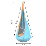 Gyerek függőfotel, Neo-Sport Kokon, türkiz, átmérő: 55 cm, magasság: 140 cm, akasztóval, párnával, mosható, teherbírás: 80 kg