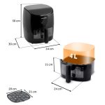 Air Fryer forrólevegős sütő, Berdsen BD-658, 4 l, fekete, olaj nélküli sütés, érintőkijelzős, 8 programos, ablakos kosár, LED világítás, 1500 W