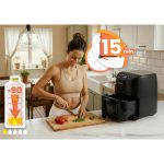 Air Fryer forrólevegős sütő, Berdsen BD-658, 4 l, fekete, olaj nélküli sütés, érintőkijelzős, 8 programos, ablakos kosár, LED világítás, 1500 W