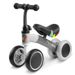 Négykerekű futóbicikli, Nukido NK-600, szürke, EVA habkerekek 14 cm, acél váz, ülésmagasság: 27 cm, puha ülés, gumírozott markolat