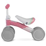 Négykerekű futóbicikli, Nukido NK-600, fehér/rózsaszín, EVA habkerekek 14 cm, acél váz, ülésmagasság: 27 cm, puha ülés, gumírozott markolat