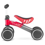 Négykerekű futóbicikli, Nukido NK-600, piros/szürke, EVA habkerekek 14 cm, acél váz, ülésmagasság: 27 cm, puha ülés, gumírozott markolat