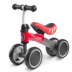 Négykerekű futóbicikli, Nukido NK-600, piros/szürke, EVA habkerekek 14 cm, acél váz, ülésmagasság: 27 cm, puha ülés, gumírozott markolat