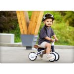 Háromkerekű futóbicikli, Nukido NK-603, fekete, EVA habkerekek 15 cm, állítható ülésmagasság 25–28 cm, kormányfordulás határoló, 12 hónapos kortól