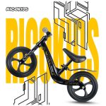 Kétkerekű futóbicikli, Ricokids Funnu, fekete, magnézium váz, EVA habkerekek 29 cm, állítható ülésmagasság 35-42 cm, gumírozott markolatok ütközőkkel, könnyű