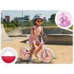 Kétkerekű futóbicikli, Ricokids Fun Adventure, rózsaszín, acél váz, EVA hab kerekek 29 cm, állítható ülésmagasság 32–42 cm, hátsó fék, ultrakönnyű