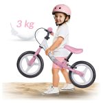 Kétkerekű futóbicikli, Ricokids Fun Adventure, pink, acél váz, EVA hab kerekek 29 cm, állítható ülésmagasság 32–42 cm, hátsó fék, ultrakönnyű