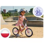 Kétkerekű futóbicikli, Ricokids Fun Adventure, pink, acél váz, EVA hab kerekek 29 cm, állítható ülésmagasság 32–42 cm, hátsó fék, ultrakönnyű