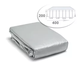   Medence belső fólia, Intex Prism Rectangular Frame, 400 x 200 x 100 cm, szürke, téglalap alakú, 3 rétegű PVC, leeresztő szeleppel, szűrő csatlakozással (13021)