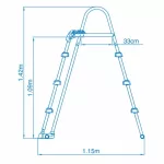 INTEX Biztonsági medence létra 3 fokos 91-107cm magas medencékhez (28075)