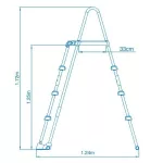 INTEX Biztonsági medence létra 3 fokos 122cm magas medencékhez (28076)