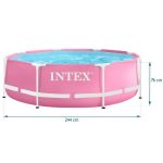 INTEX Metal medence 244 x 76 cm, rózsaszín (28290)