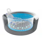 INTEX PureSPA Greywood Deluxe jacuzzi, 6 személyes, kerek, D216 x 71 cm, szürke / fehér (28442)
