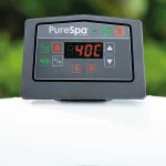 INTEX PureSPA Greywood Deluxe jacuzzi, 6 személyes, kerek, D216 x 71 cm, szürke / fehér (28442)