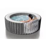 INTEX PureSPA Greywood Deluxe jacuzzi, 6 személyes, kerek, D216 x 71 cm, szürke / fehér (28442)