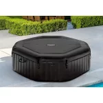 INTEX PureSPA Onyx Black Octagon jacuzzi, sóbontó készülékkel, 4 személyes, D201 x 71 cm, fekete / fehér (28458)