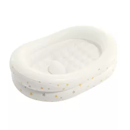   Felfújható babafürdető, Intex, csillagos, 89 x 66 x 25 cm, fehér, puha felfújható kialakítás, csúszásgátló támasztó dudorral, kézi pumpával (48523)