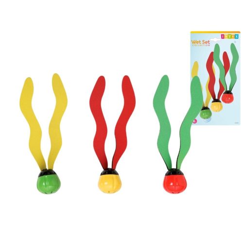 Víz alatti játék, Intex, Mókás labdák, 19 × 4 cm, többszínű, neoprén szalagokkal, búvárjátékhoz, süllyedő kialakítással (55503)