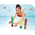 Víz alatti játék, Intex, Mókás labdák, 19 × 4 cm, többszínű, neoprén szalagokkal, búvárjátékhoz, süllyedő kialakítással (55503)