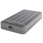 Felfújható vendégágy, Intex Twin Prestige középmagas matrac, 99 x 191 x 30 cm, szürke, egyszemélyes, szálas belső szerkezettel, puha felülettel, beépített USB-s elektromos pumpával (64112)
