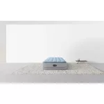 Felfújható vendégágy, Intex Dupla Dura-Beam középmagas komfort matrac, 99 x 191 x 36 cm, világoskék, egyszemélyes, szálas belső szerkezettel, puha felülettel, beépített USB-s elektromos pumpával (64157)