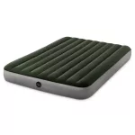 INTEX Queen Dura Beam felfújható vendégágy, 152 x 203 x 25 cm, szürke, plüss felső rész, vízálló, elemes pumpával (64779)