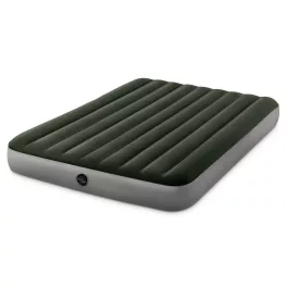  INTEX Queen Dura Beam felfújható vendégágy, 152 x 203 x 25 cm, szürke, plüss felső rész, vízálló, elemes pumpával (64779)