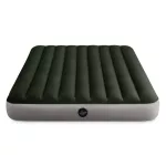 INTEX Queen Dura Beam felfújható vendégágy, 152 x 203 x 25 cm, szürke, plüss felső rész, vízálló, elemes pumpával (64779)